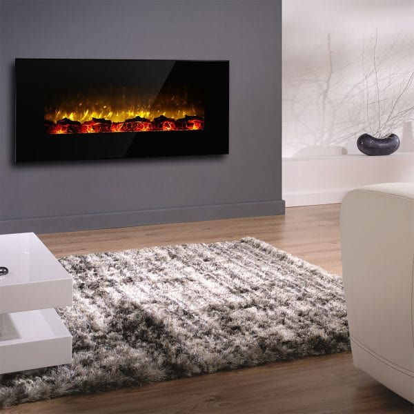 E120 electric fireplace with heater