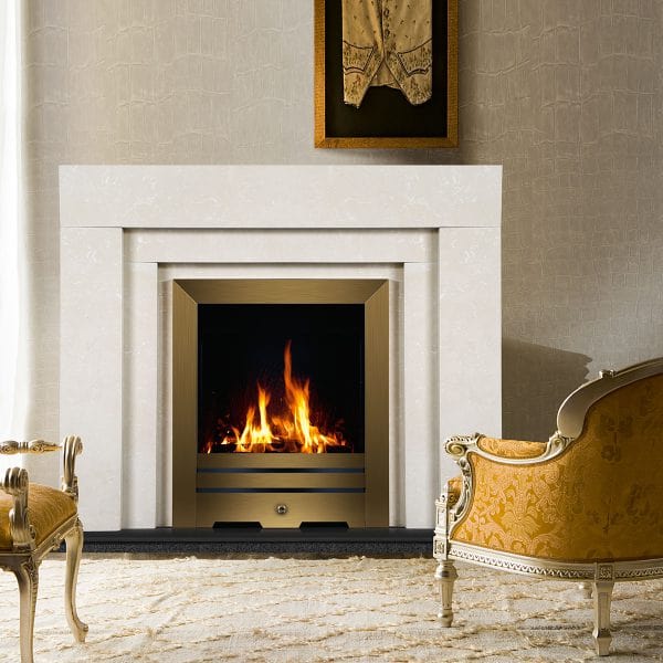 Stone gas fireplace S 024 - STEEL GOLD