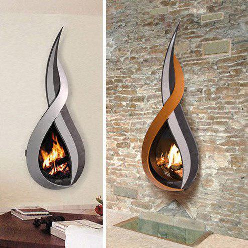 Hanging flame fireplace