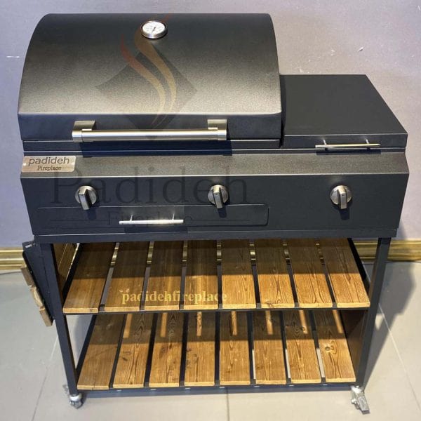 Wooden base barbecue