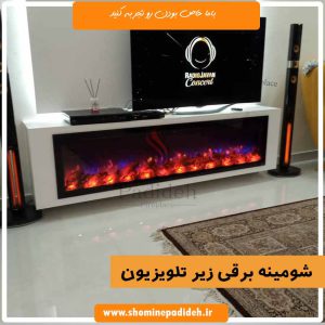Electric fireplace under the TV
